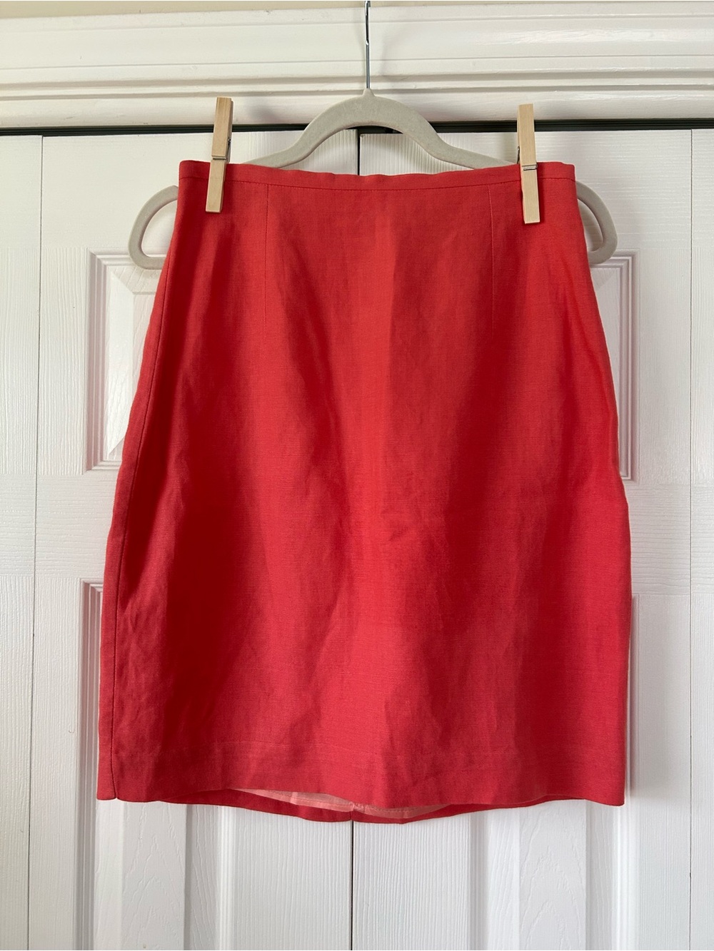 Vintage The Limited Coral Linen‑Blend Skirt – Classic A‑Line | S